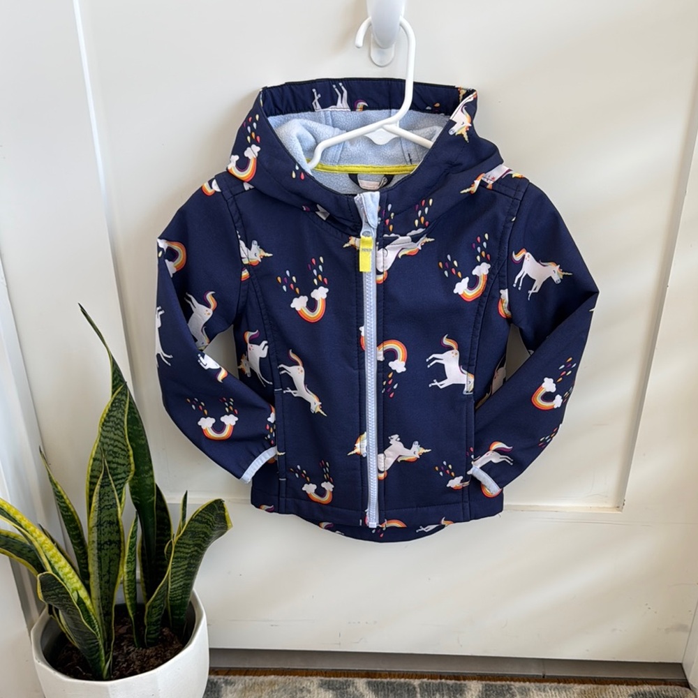 2T Cat & JackNavy Unicorn Print Kids Jacket
